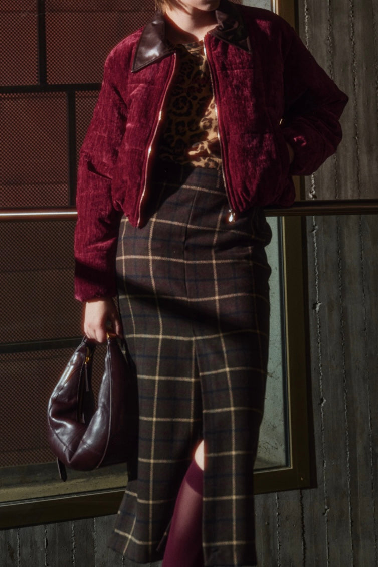 BOMBER CAMOSCIO CORTO LUMINA-9421